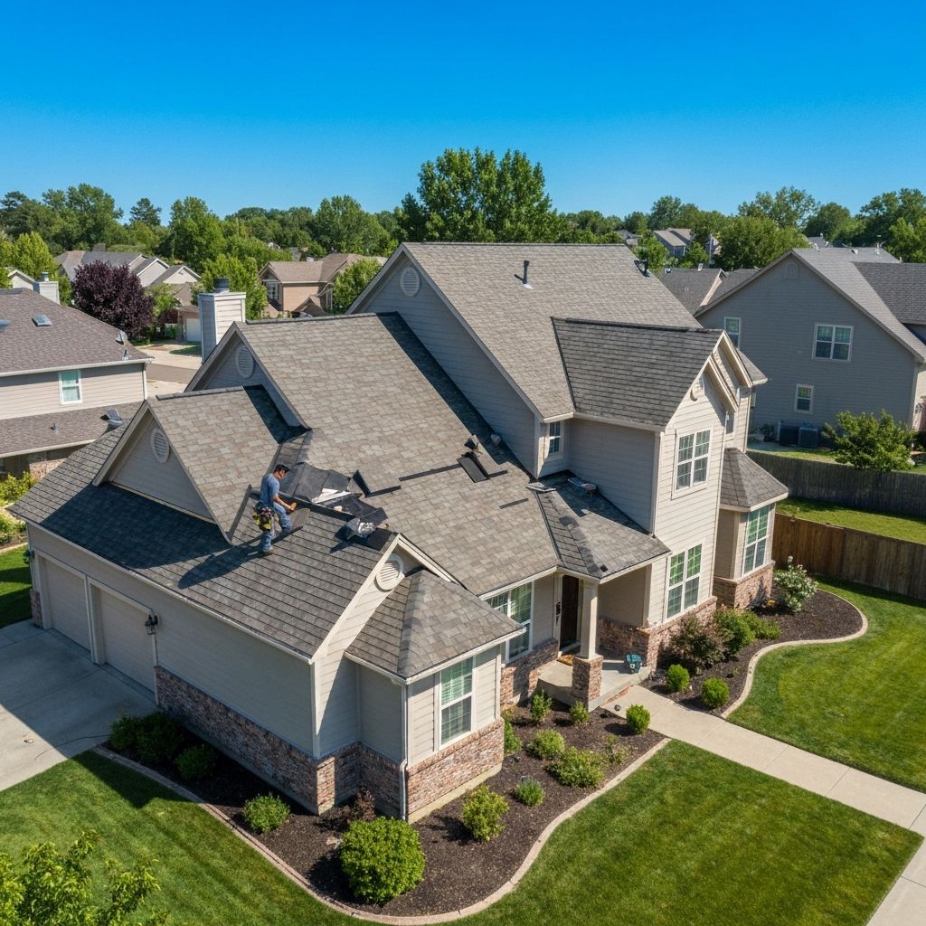 Professional roofing crew at work